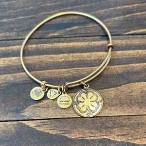 Alex and Ani Gold Four Leaf Charm Bracelet